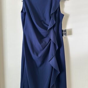 Liz Claiborne Blue Cowl Neck Cocktail Dress